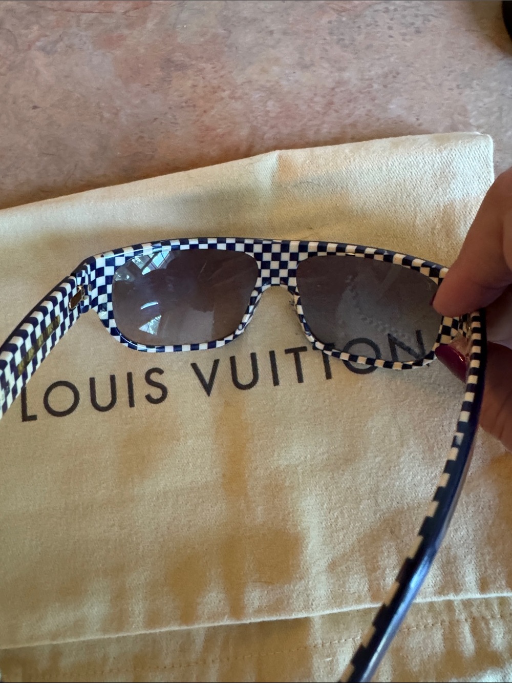 Louis Vuitton Deep Royal Blue Checkerboard with Dustbag - Picture 3 of 4